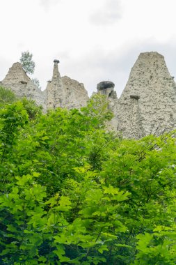 Muhteşem görünümünü Pyramides d'Euseigne İsviçre Alpleri'nde, Valais, İsviçre