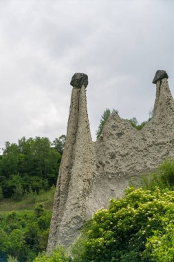 Muhteşem görünümünü Pyramides d'Euseigne İsviçre Alpleri'nde, Valais, İsviçre