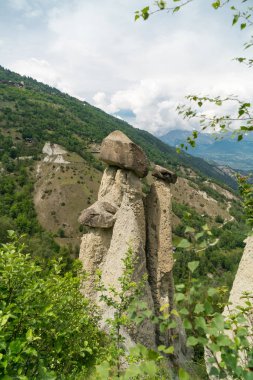 Muhteşem görünümünü Pyramides d'Euseigne İsviçre Alpleri'nde, Valais, İsviçre