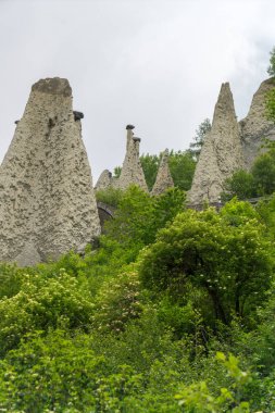 Muhteşem görünümünü Pyramides d'Euseigne İsviçre Alpleri'nde, Valais, İsviçre