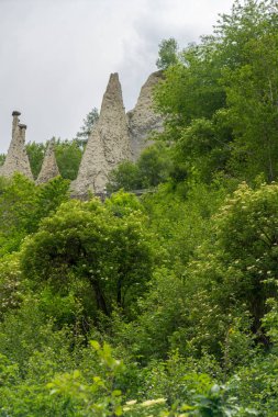 Muhteşem görünümünü Pyramides d'Euseigne İsviçre Alpleri'nde, Valais, İsviçre