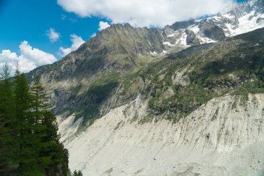 Mavi bulutlu gökyüzü arka plan inanılmaz dağ manzaralı