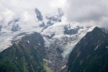Chamonix-Mont Blanc Parc de Merlet, Les Houches, Haute-Savoie, Fransa Aiguille du Midi (3842 m) dağ üst İstasyonu güzel Panoraması