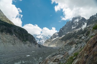 Chamonix-Mont Blanc Parc de Merlet, Les Houches, Haute-Savoie, Fransa Aiguille du Midi (3842 m) dağ üst İstasyonu güzel Panoraması