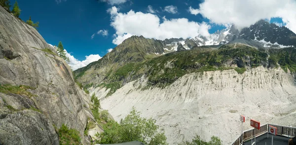 Panorama Spectaculaire Mer Glace Aiguille Dru Aiguille Verte Partir Xovers — Photo