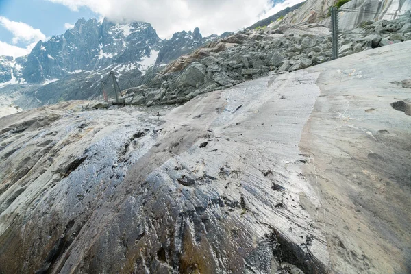 Espectacular Panorama Mer Glace Aiguille Dru Aiguille Verte Visto Desde — Foto de Stock