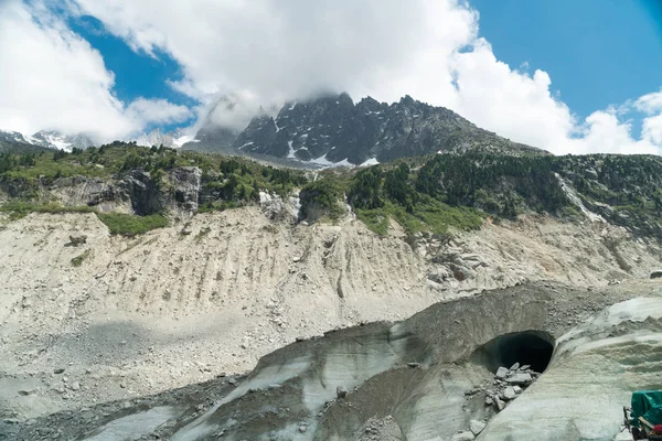 Espectacular Panorama Mer Glace Aiguille Dru Aiguille Verte Visto Desde —  Fotos de Stock