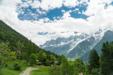 Chamonix-Mont Blanc Parc de Merlet, Les Houches, Haute-Savoie, Fransa Aiguille du Midi (3842 m) dağ üst İstasyonu güzel Panoraması