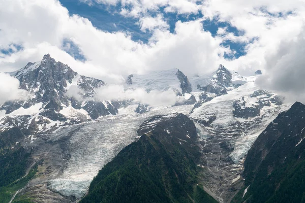美丽的全景 从法国上萨瓦会 Les Houches Hauches Haute Savoie Chamonix Mont Blanc — 图库照片