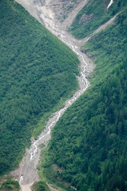 Güzellikler Grandes Jorasses, Dent du Geant ve görkemli Mont Blanc Blanc - Alpler en yüksek Dağı ve Parc de Merlet, Les Houches, Haute-Savoie, Fransa Avrupa'nın en yüksek
