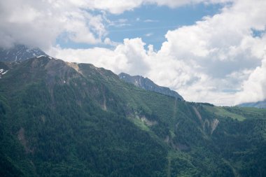 Parc de Merlet, Les Houches, Haute-Savoie, Fransa 'dan Chamonix Vadisi' nin güzel manzarası