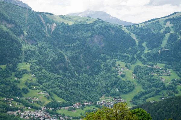 Bellissimo Panorama Della Valle Chamonix Dal Parc Merlet Les Houches — Foto Stock
