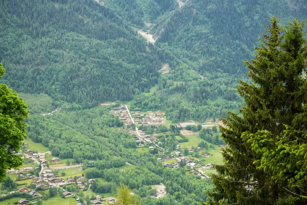 Schöne Aussicht Auf Das Tal Von Chamonix Vom Parc Merlet — Stockfoto