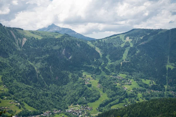 Bellissimo Panorama Della Valle Chamonix Dal Parc Merlet Les Houches — Foto Stock