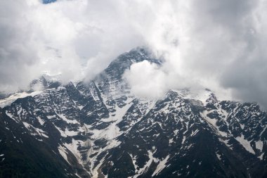 Güzellikler Grandes Jorasses, Dent du Geant ve görkemli Mont Blanc Blanc - Alpler en yüksek Dağı ve Parc de Merlet, Les Houches, Haute-Savoie, Fransa Avrupa'nın en yüksek