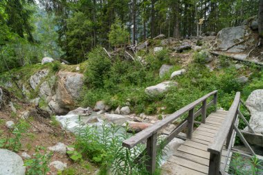 Art arda sıralı du Dard - fantastik bir şelale manzarası 1233 m yirmi metre yüksekliğinde Mont-Blanc, Haute-Savoie, Fransa altında bulunan