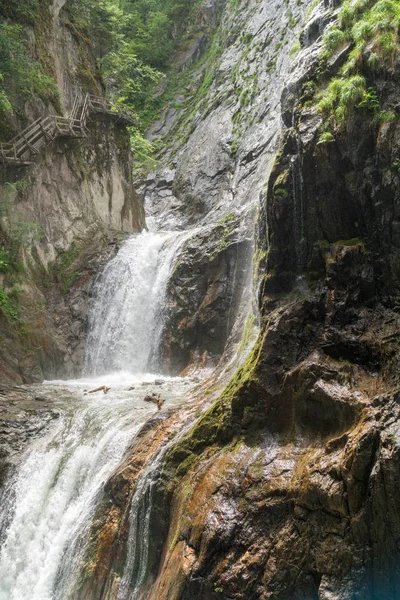Cachoeiras Incríveis Cascata Gorges Durnand Suíça Alpes — Fotografia de Stock