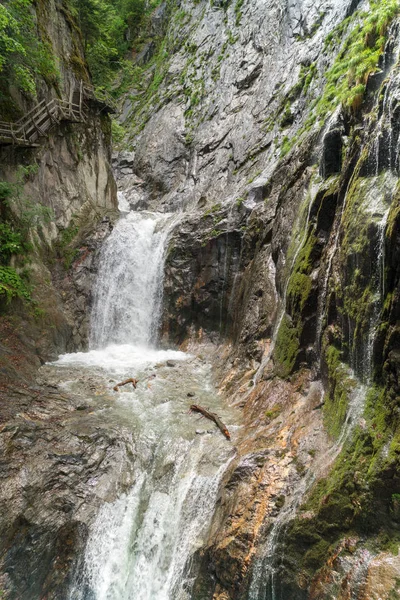 Úžasné Kaskádovité Vodopády Gorges Durnand Alpy Švýcarsko — Stock fotografie