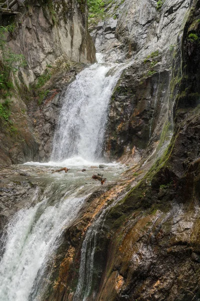 Niesamowite Wodospady Gorges Durnand Alpy Szwajcaria — Zdjęcie stockowe