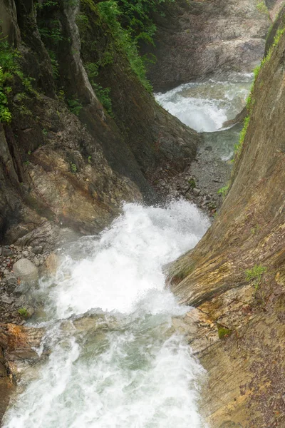 Fantastiska Vattenfall Gorges Durnand Schweiz Alperna — Stockfoto