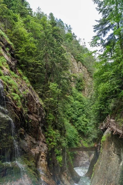 Úžasné Kaskádovité Vodopády Gorges Durnand Alpy Švýcarsko — Stock fotografie