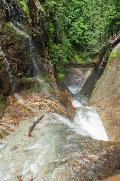 Úžasné Kaskádovité Vodopády Gorges Durnand Alpy Švýcarsko — Stock fotografie