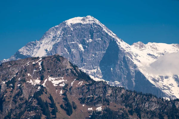 Vue Spectaculaire Sur Montagne Jungfrau Les Quatre Mille Mètres Sommets — Photo