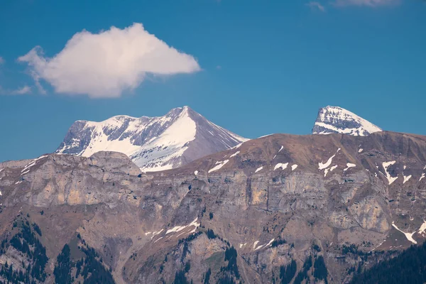 Csodálatos Kilátás Nyílik Hegyre Jungfrau Négyezer Méteres Csúcsok Berni Alpokra — Stock Fotó