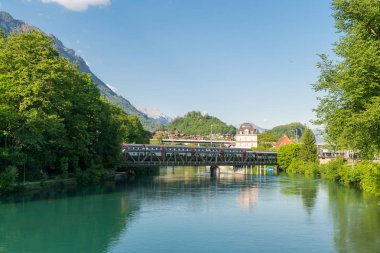 Güzel bir manzara Interlaken Town, İsviçre.