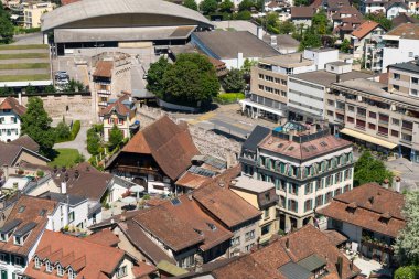 Muhteşem görünümü Bernese Alps, İsviçre ve Lake Thun 