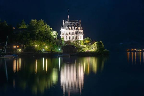 Beautiful View Iseltwald Village Lake Brienz Evening Switzerland — Stock Photo, Image