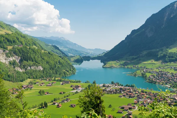 Uitzicht Spectaculaire Bergen Sarnersee Sarnersee Panorama Het Landschap Van Zwitserse — Stockfoto