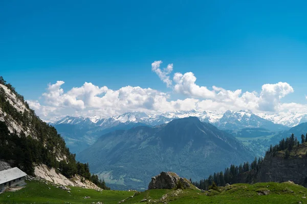 Muhteşem Dağ Manzaralarına Pilatus Kulm Sviçre Sviçre Alpleri Yataydan Hiking — Stok fotoğraf