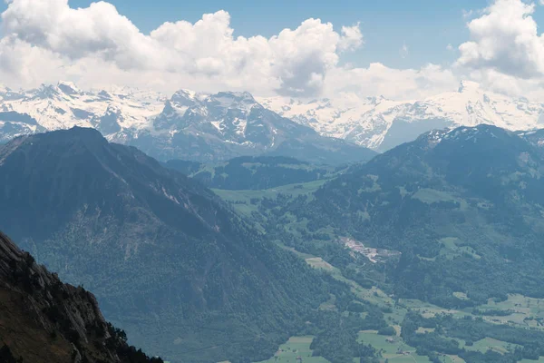 Spektakulärer Bergblick Und Wanderweg Der Schweizer Alpenlandschaft Vom Pilatus Kulm — Stockfoto