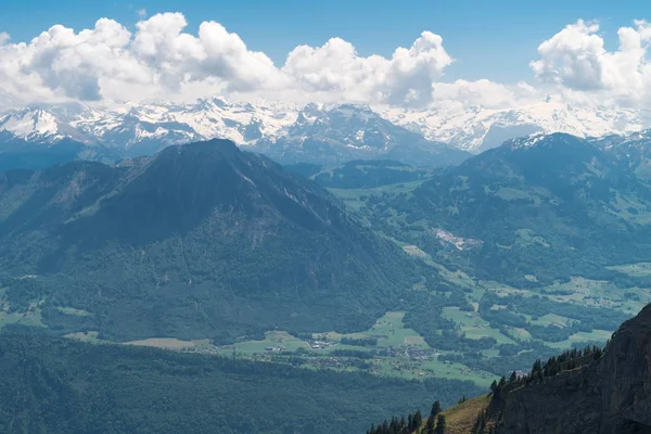 Espectacular Vista Montaña Senderismo Los Alpes Suizos Desde Pilatus Kulm —  Fotos de Stock