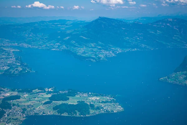 Spektakulärer Bergblick Und Alpnachersee Und Luzerner Seepanorama Vom Pilatus Kulm — Stockfoto