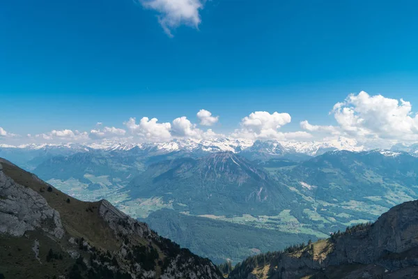 Vistas Espectaculares Montaña Senderismo Paisaje Los Alpes Suizos Cerca Stechelberg —  Fotos de Stock