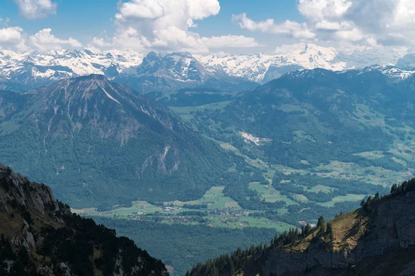 Vistas Espectaculares Montaña Senderismo Paisaje Los Alpes Suizos Cerca Stechelberg —  Fotos de Stock