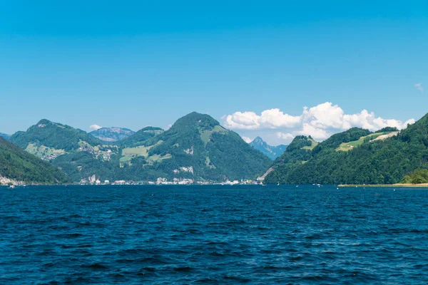 Spectaculair Uitzicht Bergen Alpnacher Meer Alpnachersee Panorama Bij Pilatus Kulm — Stockfoto