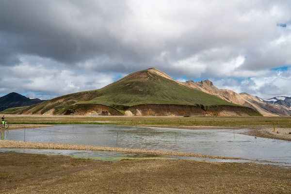 Beau Panorama Panoramique Montagnes Volcaniques Colorées Dans Parc National Landmannalaugar — Photo