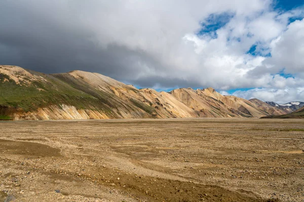 Beau Panorama Panoramique Montagnes Volcaniques Colorées Dans Parc National Landmannalaugar — Photo