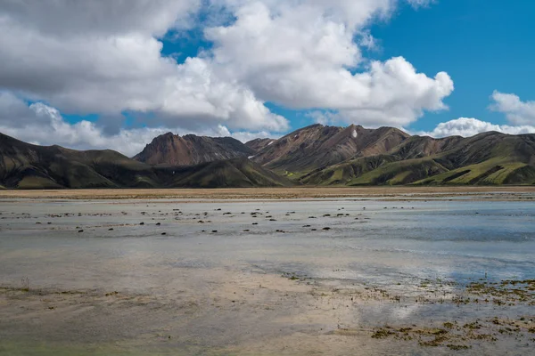 Beau Panorama Panoramique Montagnes Volcaniques Colorées Dans Parc National Landmannalaugar — Photo