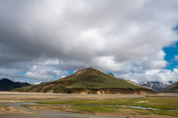 Beau Panorama Panoramique Montagnes Volcaniques Colorées Dans Parc National Landmannalaugar — Photo