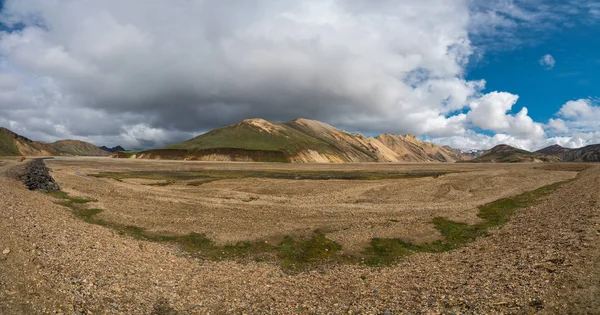 Beau Panorama Panoramique Montagnes Volcaniques Colorées Dans Parc National Landmannalaugar — Photo