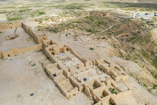 Vista Panorámica Aérea Antigua Ciudad Nabatea Ruinas Avdat Ahora Parque — Foto de Stock