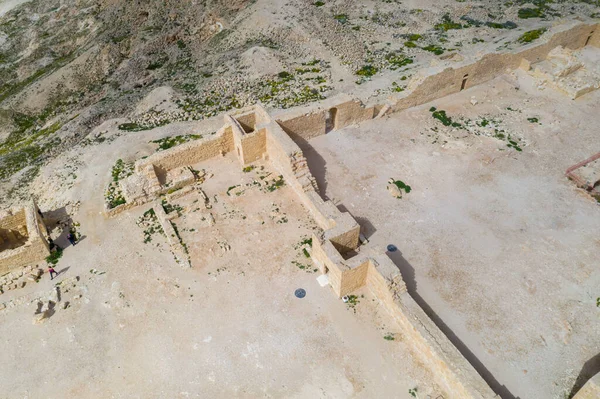 Vista Panorámica Aérea Antigua Ciudad Nabatea Ruinas Avdat Ahora Parque — Foto de Stock