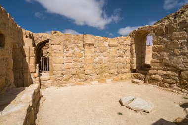 İsrail 'in güneyindeki Negev Çölü' nde, şimdi bir milli park olan antik Nabataean kentinin manzaralı ilkbahar manzarası.