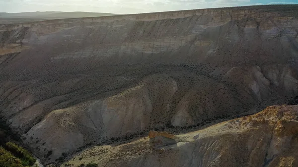 Vista Panorámica Primavera Del Atardecer Sobre Cañón Avdat Ein Avdat — Foto de Stock