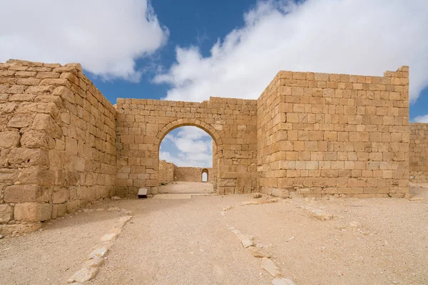 İsrail 'in güneyindeki Negev Çölü' nde, şimdi bir milli park olan antik Nabataean kentinin manzaralı ilkbahar manzarası.