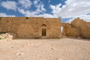 İsrail 'in güneyindeki Negev Çölü' nde, şimdi bir milli park olan antik Nabataean kentinin manzaralı ilkbahar manzarası.